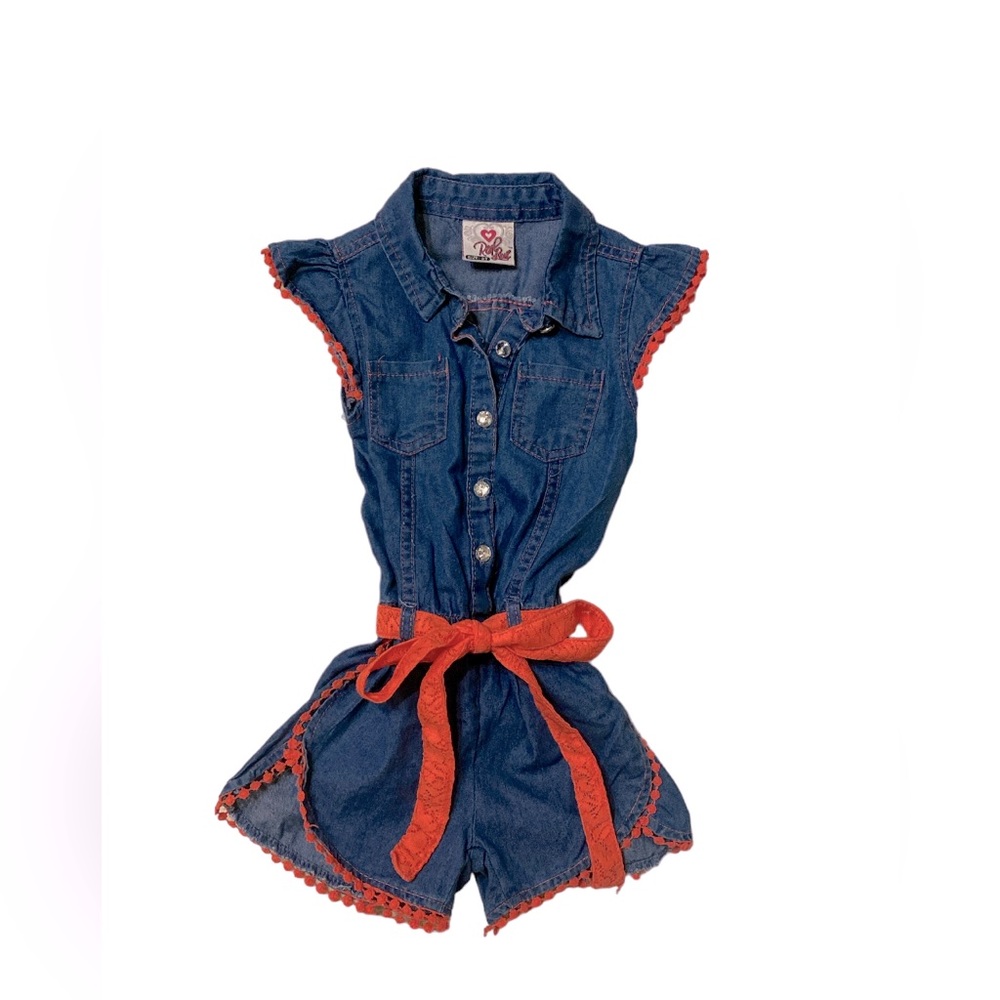 Real Love Girls Blue Jean Summer Romper Size 3T NWOT🩷